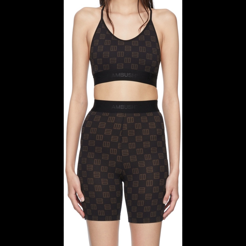 Ambush Black and Brown Patterned Activewear Set